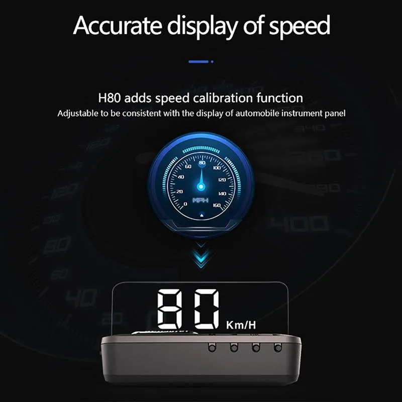 3.2 Inch Obd Hud Head Up Display For Car Engine Failure Water Temperature & Voltage Alarm