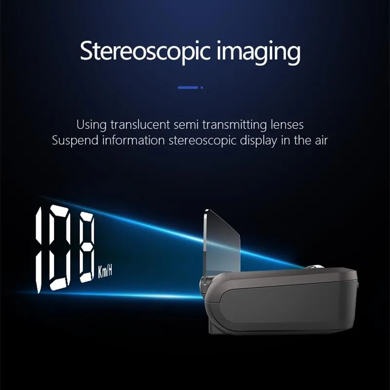 3.2 Inch Obd Hud Head Up Display For Car Engine Failure Water Temperature & Voltage Alarm