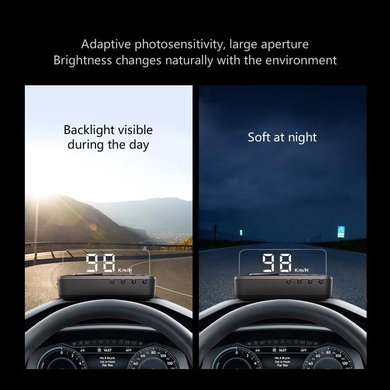 3.2 Inch Obd Hud Head Up Display For Car Engine Failure Water Temperature & Voltage Alarm