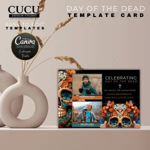 Black Customizable Printable Day of the Dead Template Card