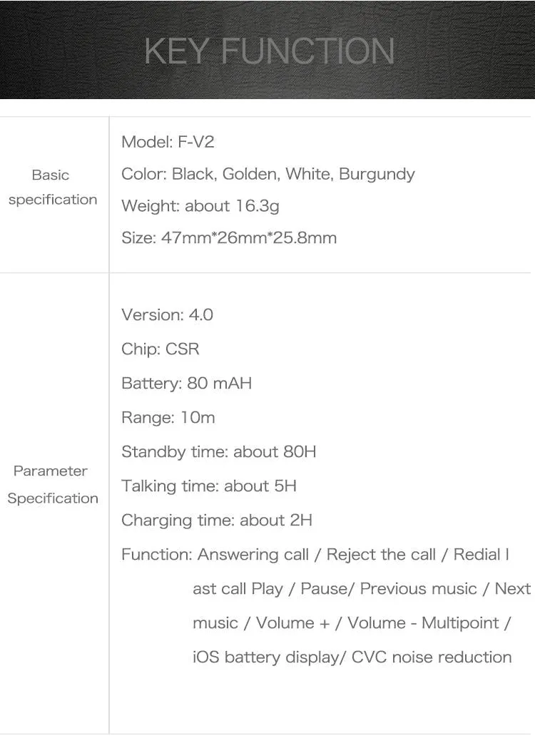 Bluetooth Earphones for Iphone Samsung and Tablets - Wireless