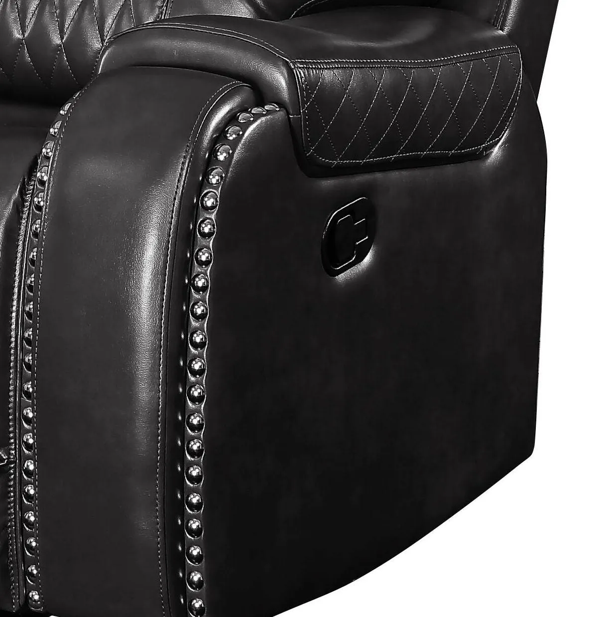 Braylon - Magnetite Synthetic Leather Manual Recliner Sofa - Brown by Couch.com