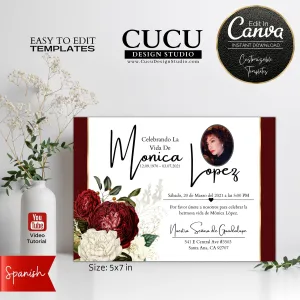 Canva Customizable Funeral Announcement Template In Spanish