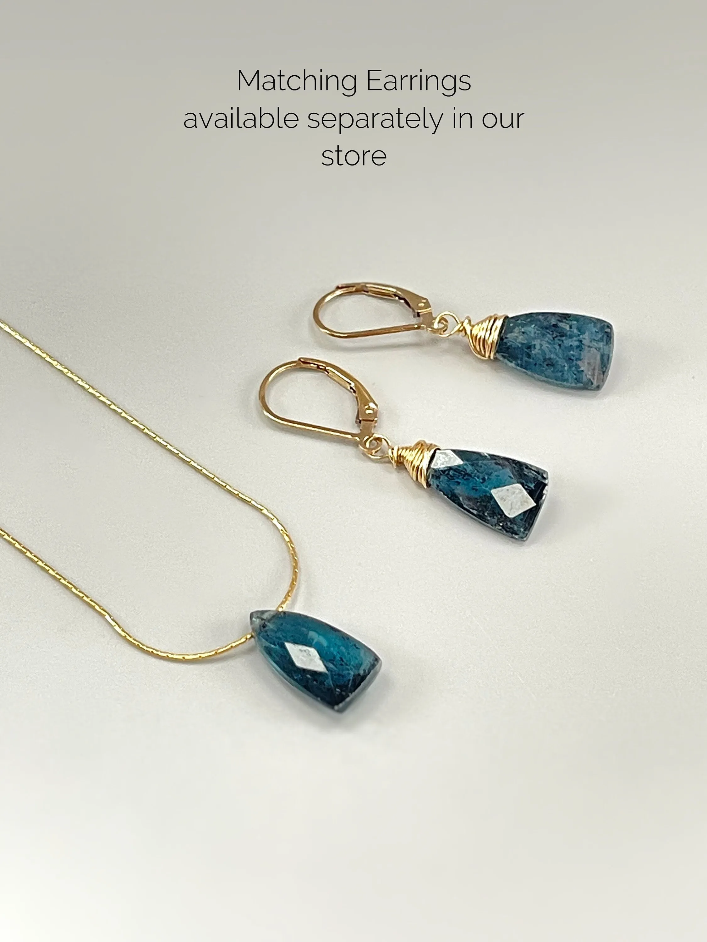 Dainty Moss Kyanite Necklace Gold, sterling silver
