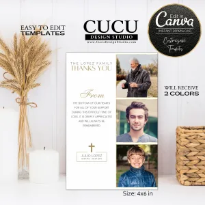 Elegant Customizable Canva Funeral Thank You Card Template