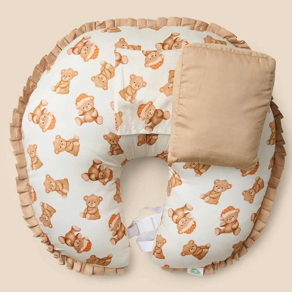 Fancy Fluff Organic Feeding Pillow   Support Pillow - Cuddle Bear