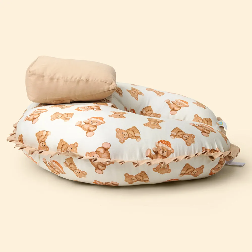 Fancy Fluff Organic Feeding Pillow   Support Pillow - Cuddle Bear