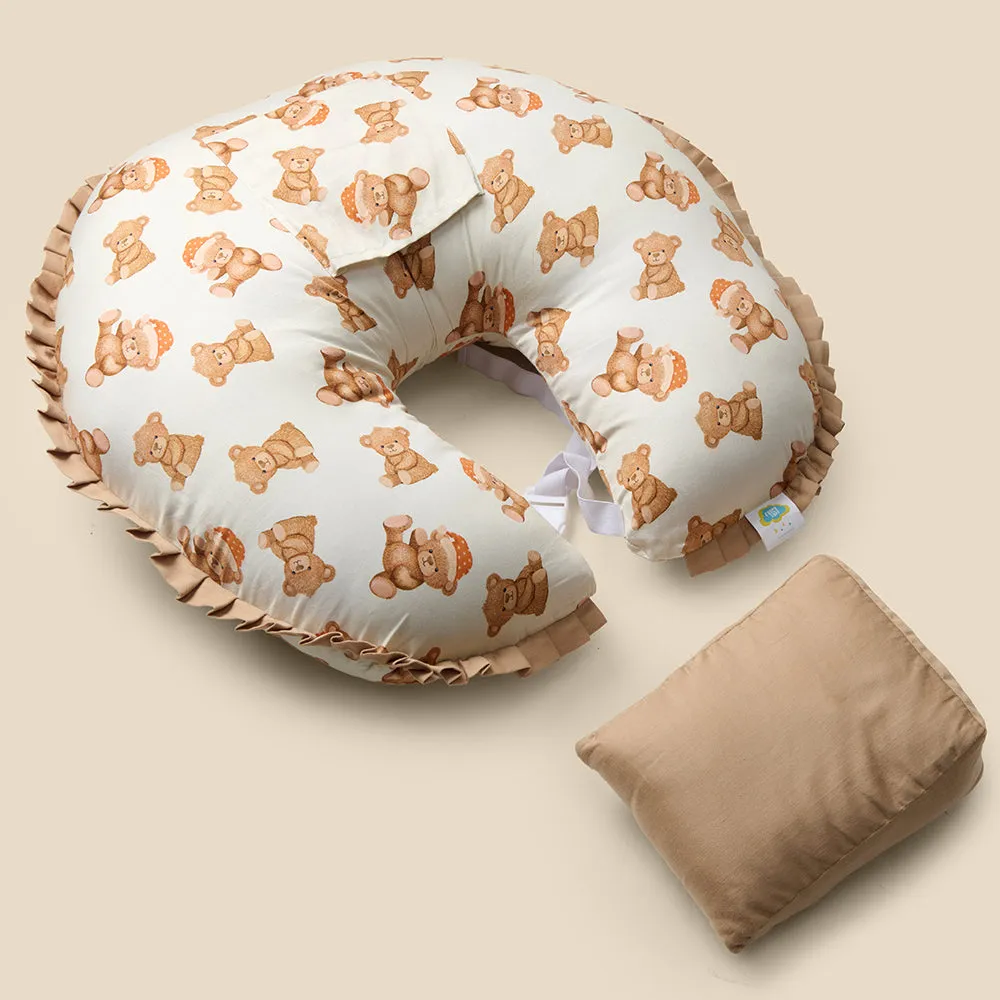 Fancy Fluff Organic Feeding Pillow   Support Pillow - Cuddle Bear