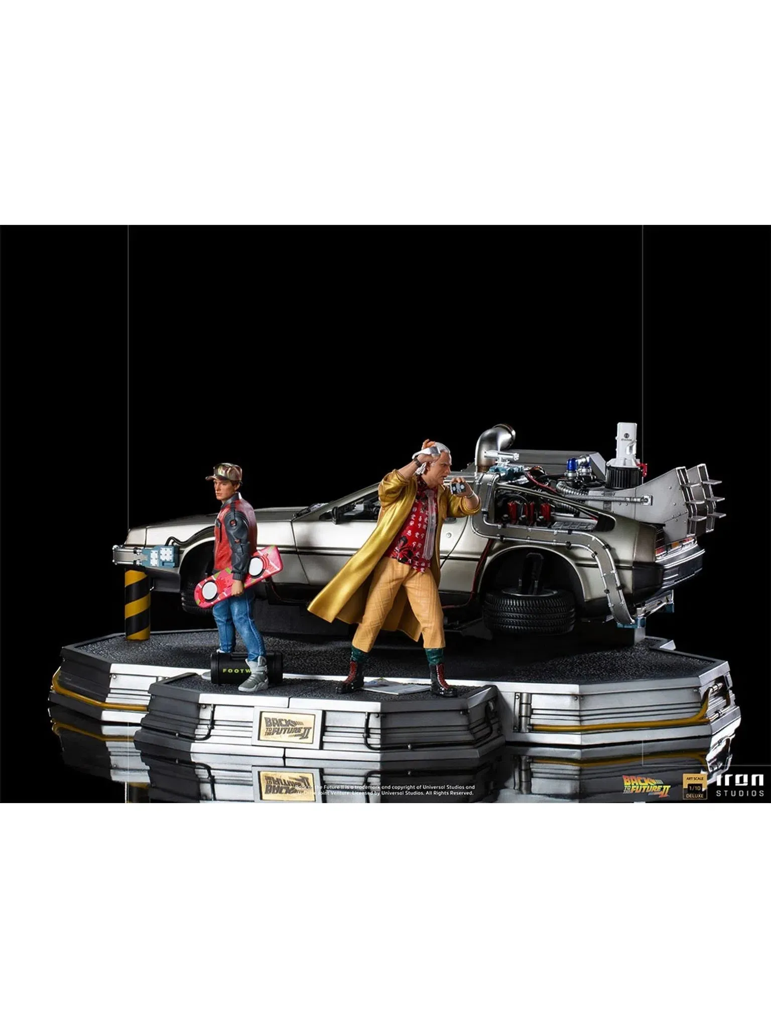 IRON STUDIOS DELOREAN FULL SET DELUXE ‚ BACK TO THE FUTURE PART II ART SCALE 1/10 - UNBTTF51021-10