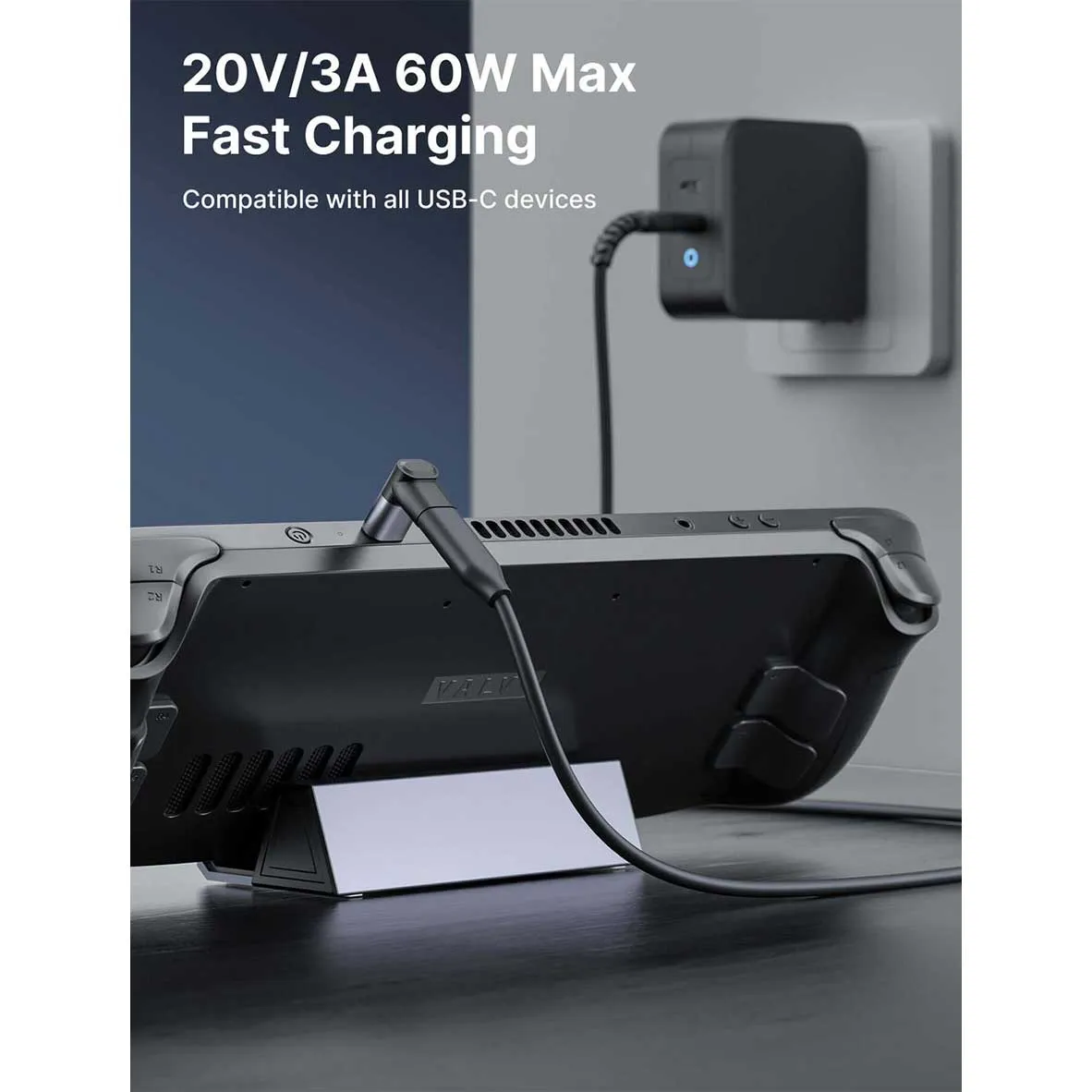 JSAUX 90° USB-C to USB-C Right Angle Adapter (Grey) (DD0008)