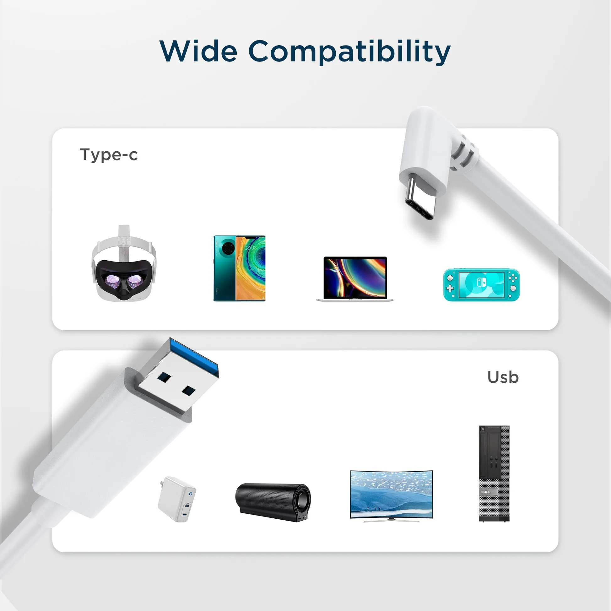 Kiwi Design Link Cable USB Type-C (5M) For Oculus Quest 2 (Black) (KW-QC-5M-US)