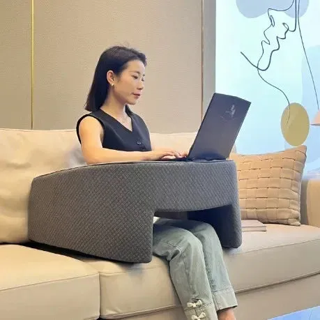 Memory Foam Reading Pillow for Bed  Lap Desk Pillow with Arm Rest, Bamboo Fiber Cover, Pocket Design (Petite Adults & Teens)