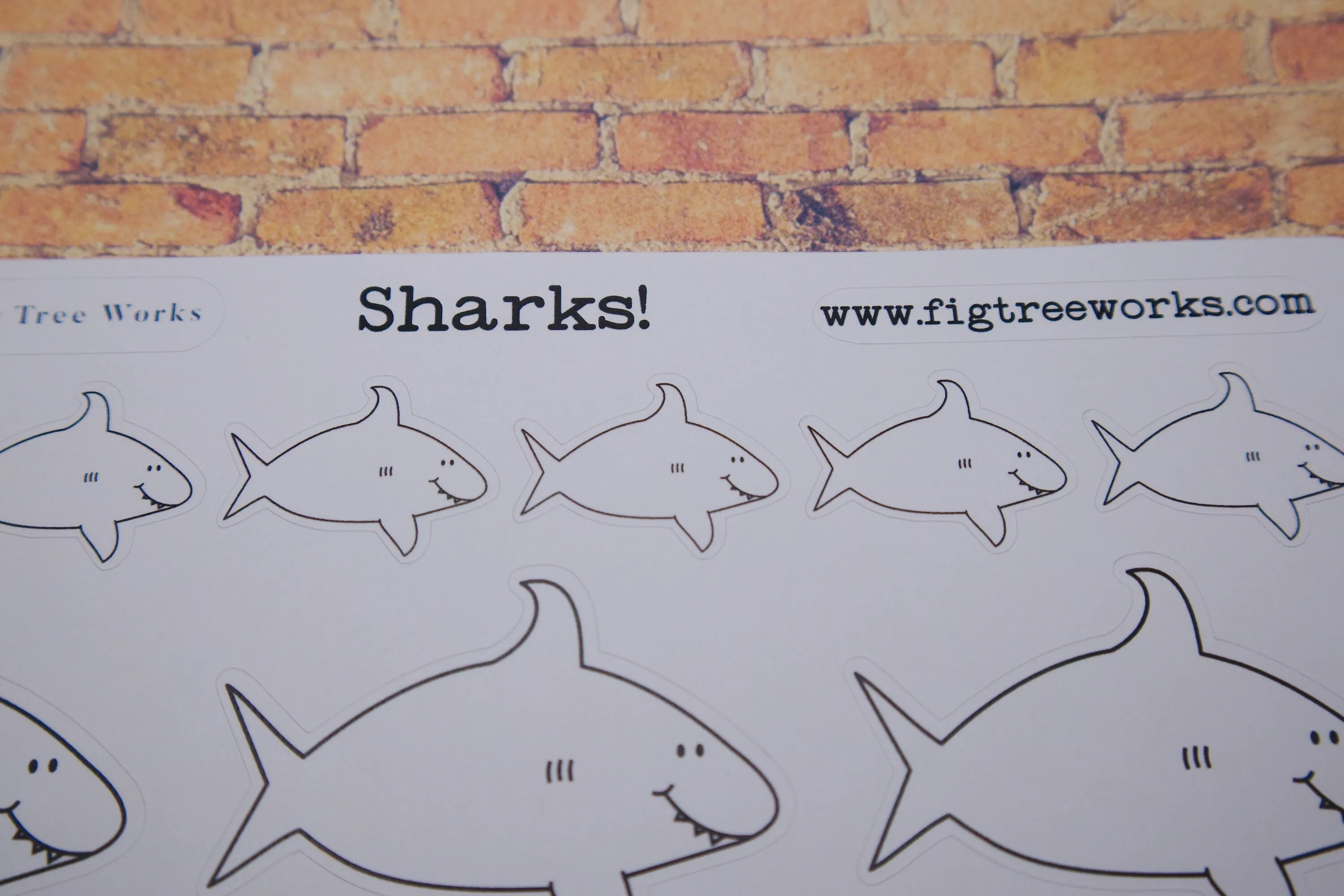 Shark Planner Stickers  | Happy Shark Sticker Sheet, Kiss Cut, Matte Finish | Planner Decoration