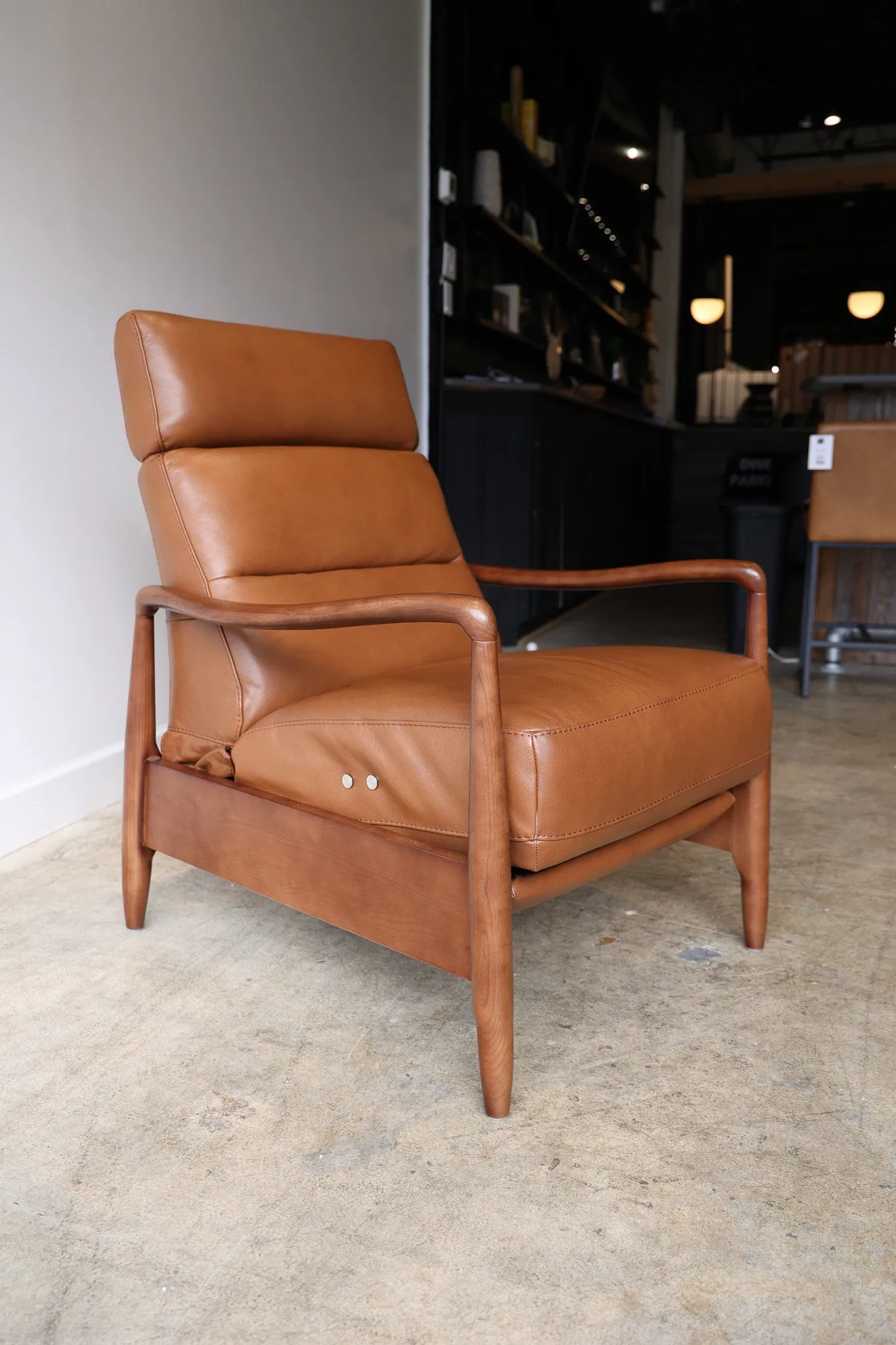 Walker Leather Reclining Accent Chair